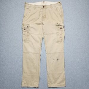 Hollister Cargo Pants Mens 34x32 Straight Leg Button Fly Utility Workwear Y2K